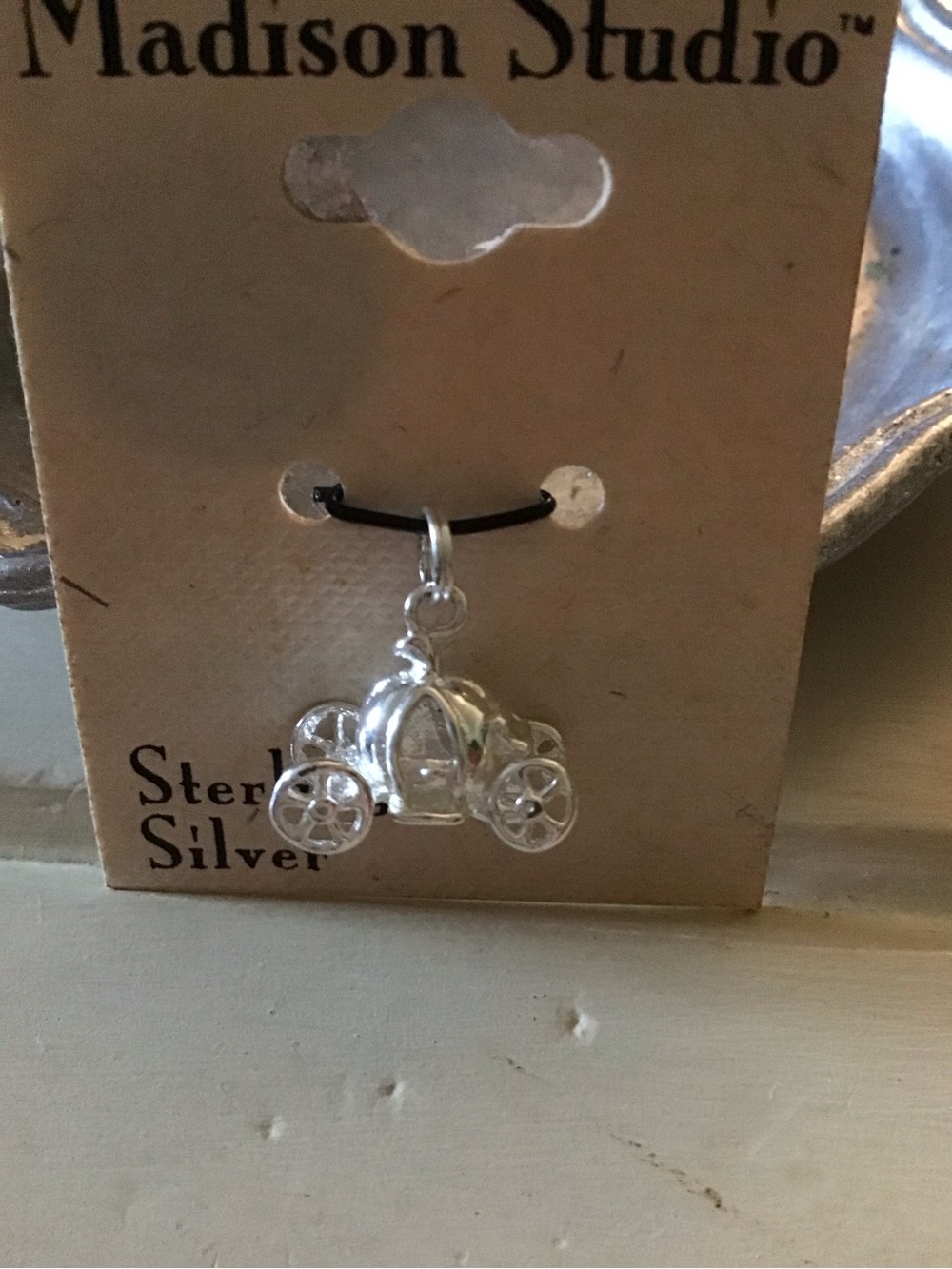Madison Studio Sterling Silver Carriage Charm Pendant